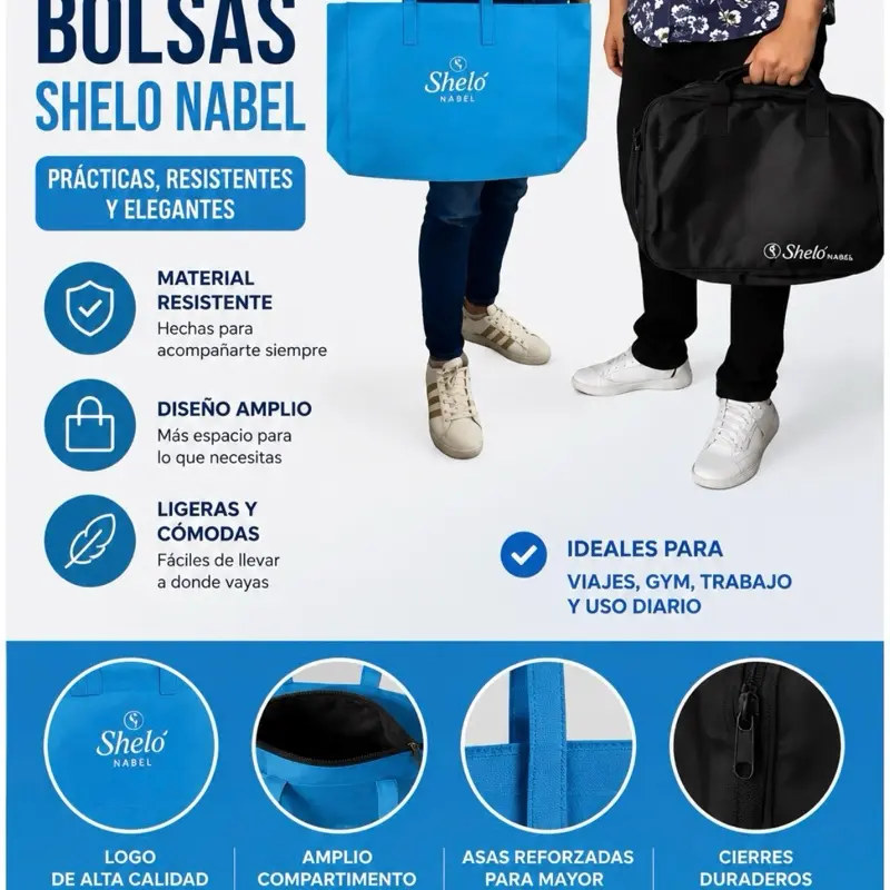 Shelo Nabel Reusable Tote Bag & Travel Carry Bag Set – Durable Multi-Purpose Bags