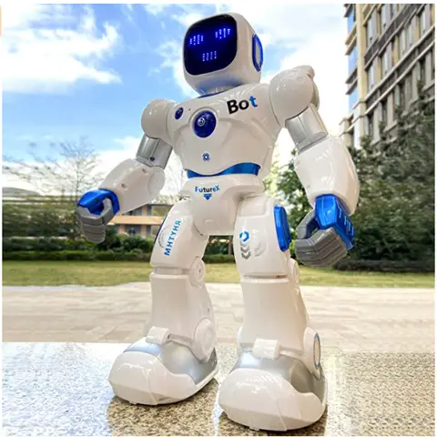 Ruko 1088 Remote Control Robot - Large Programmable AI Smart Companion ABS Kids Toy with Voice, APP Control, Rechargeable Unisex Floor Toy, Batteries Included, Gymnastics Gift for 4+ Years Old Boys