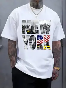 Men's Casual Short Sleeve Crew Neck T-Shirt - Lightweight & Breathable Summer Top for Spring & Outdoor Activities, Comfortable Daily Wear, Ideal for Hiking, Travel, and Warm Weather Adventures