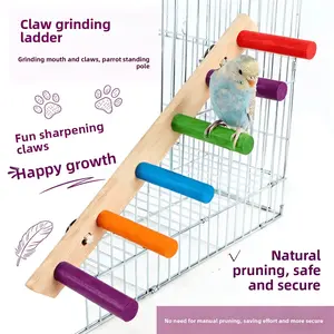 Tiger-skin peony parrot toy sandblasted items, small bird interactive climbing rope swing, cloud ladder for sharpening claws and grinding beaks, parrot toy wooden ladder, bird claw sandblasting tool, bird beak sandblasting tool, climbing cloud ladder