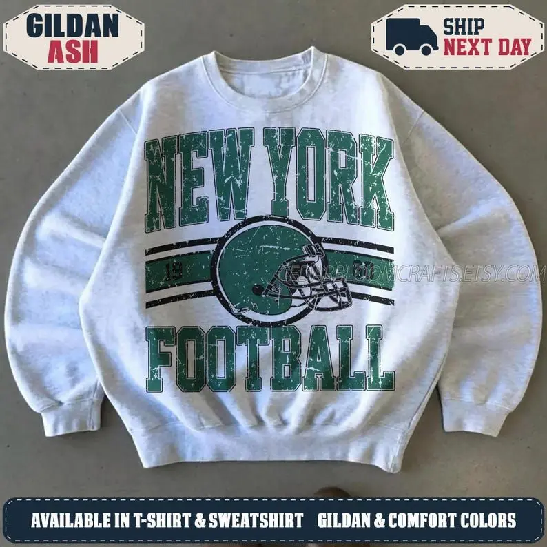 New York Football Vintage Sweatshirt, 90s Retro Graphic Tee, Game Day Oversized T-Shirt