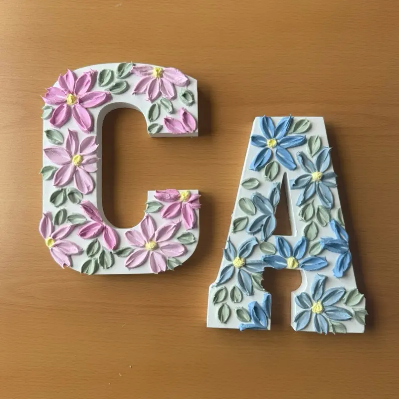 Custom Floral Name Initial Letter Art, Nursery Baby Name Gift, Wedding Monogram Initial, Boho Wildflower Block Letter, Alphabet Wall Decor