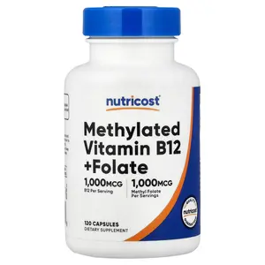 Nutricost Methylated Vitamin B12 + Folate, 120 Capsules