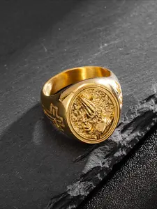 New simple and high-end temperament personality fashion trend new hip-hop HOPHIP domineering retro cross men's ring accessories