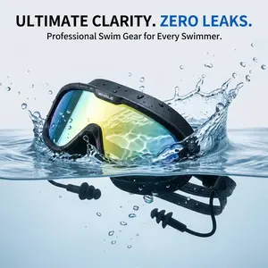 WHALE Adult Swim Goggles — Frameless, Wide-Angle Design; Anti-Fog, UV-Protective, and Leak-Proof Pool Goggles (Unisex)
