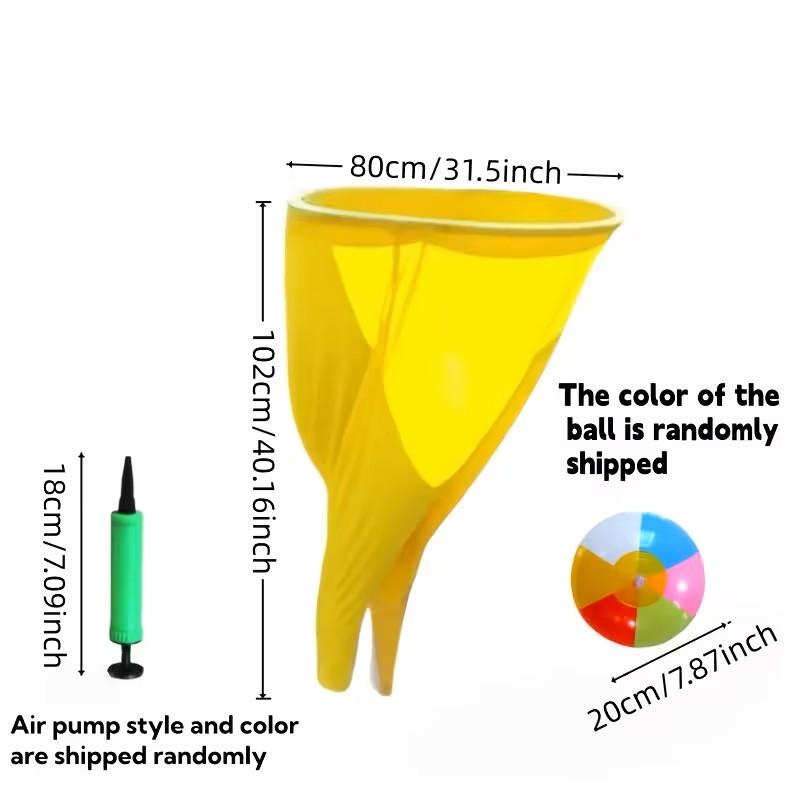 6 Pcs Granny Pants Yard Game, 2025 New Funny Giant Stretchy Pants, Granny Pants Outdoor Game with 4 Bouncy Balls & 1 Pump & 1 Granny Pant ( Random Color )