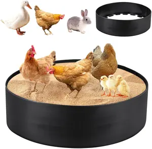 25'' D x 5.9'' H Chicken Dust Bath Tub Chicken Dust Bath Container Chicken Coop Accessories Dust Bath for Chickens
