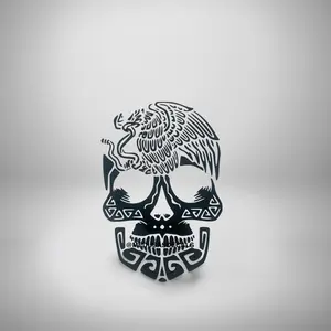 Skull Combine with Mexican Eagle Decal, Calcomanias de Calabera con Aguila