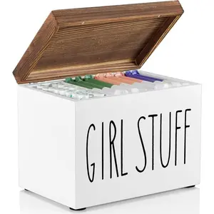 Tampon Holder for Bathroom, Feminine Product Organizer, Pad Organize Case with hinged lid, Shark Week Tampon Stor, Lady Stuff Box for Bathroom Accessories