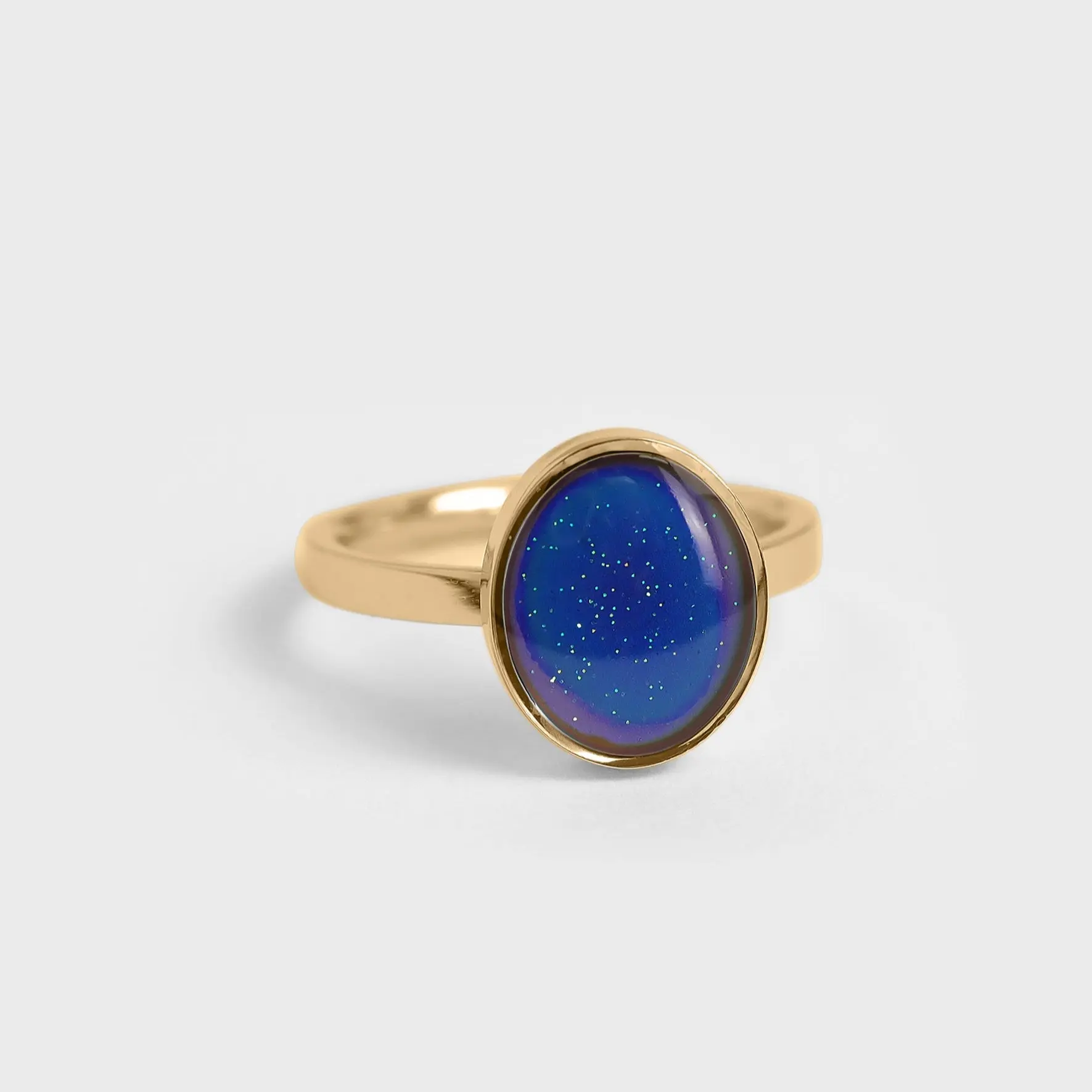 Gold Statement Mood Ring, y2k Accessories, 18K Gold PVD Stainless Steel