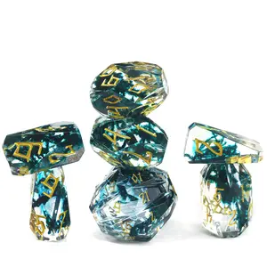 7-Piece Unique Resin Material Polyhedral Dice Set with Storage Box, for Dungeons & Dragons (D&D) Role-Playing Games (RPG)