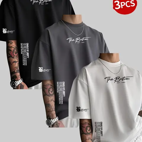 Men's Breathable Dry Fit Active Short Sleeve T-Shirts, Moisture-Wicking Round Neck, Loose-Fitting Casual Sporty Shirt Crewneck Tees, Plus Size, Bulk Pack Discount, Summer Sports Clothing