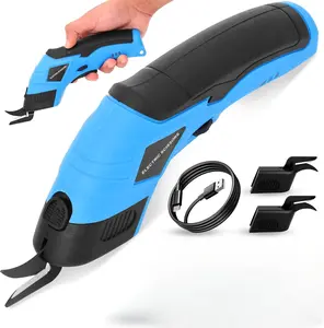 Cordless Electric Scissors Cardboard Cutter with 2 PCS Blades Rechargeable Powerful Shears Cutting Tool for Fabric Electric Box Cutter Leather Felt