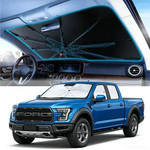 Universal Foldable Windshield Sun Shade for Cars Trucks SUV Sedan, Front Window Heat Blocker UV Reflective Auto Sunshade Umbrella Keeps Interior Cool and Protects Dashboard, Summer Musthaves Accessories