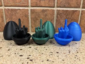 Easter Egg Surprise – Funny 3D Printed Middle Finger Egg, Prank Gift, Gag Easter Basket Stuffer, NSFW Joke, Unique Adult Easter Gift