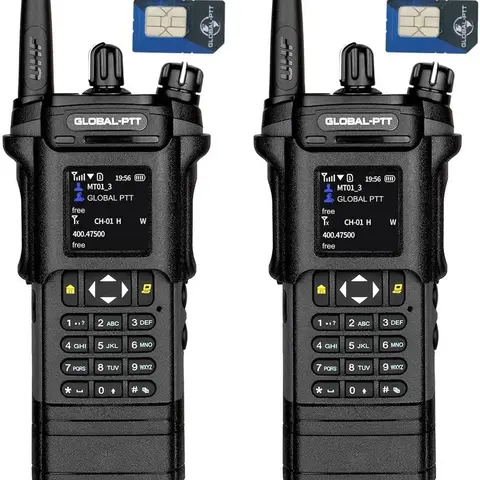 GLOBAL-PTT 5288 Essential Portable Walkie Talkie - 4G LTE POC & UHF (400-520 MHz) Dual-Mode Radio, IP54 Rated, 4000 mAh Removable Li-Ion Battery, 120 Hours Standby, 4-5 Hours Charging, USB-C Charger, Yearly Data SIM Card, 30 Days Return
