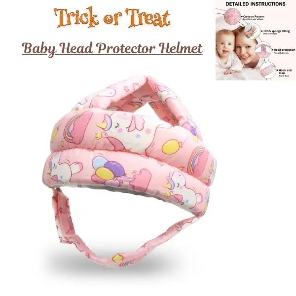 Baby Head Protector Helmet, Baby Safety Helmet for Crawling & Walking, Adjustable Infant Head Protection Cushion, Toddler Learning to Walk Protective Cap, Soft Unicorn Baby Gear, Halloween Gift Idea