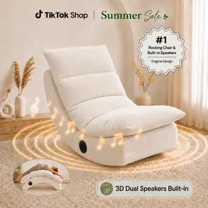 [300lbs Capacity] Leisure Rocking Yoga Chair with Built-in Speakers, Ergonomic Recliner, Skin-Friendly, Good Rebound Effect, Space-Saving. Easy to Move, for Relaxation, Exercise and Stretching for Bedroom, Living Room, Dorm, Home Gym Father's Day Gift