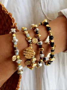 Mixed Color Beaded Bracelet, Fashionable Jewelry for Women & Girls, Trendy All-match & Exquisite Jewelry for Birthday Gift