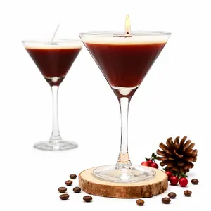 Hazelnut Aroma Cozy Scented Candle in Wine Glass Shape - Home Decor Ornament, Perfume-Infused Gift to Enhance Room Ambiance with Stylish Design
