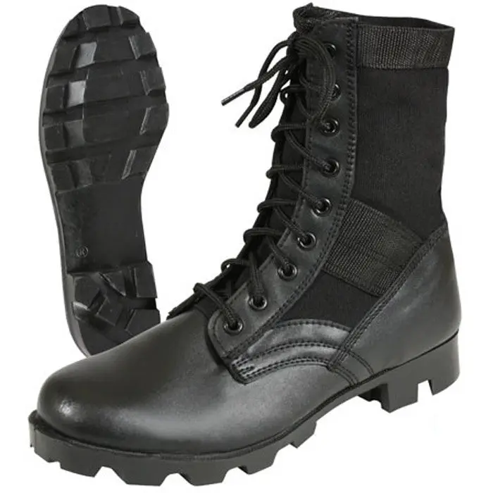 Men's GI Style Combat Boots, Rugged 8-Inch Leather and Nylon Shoe with Steel Toe and Rubber Sole for Construction and Camping, Rugged Style, Footwear, Heavy Duty