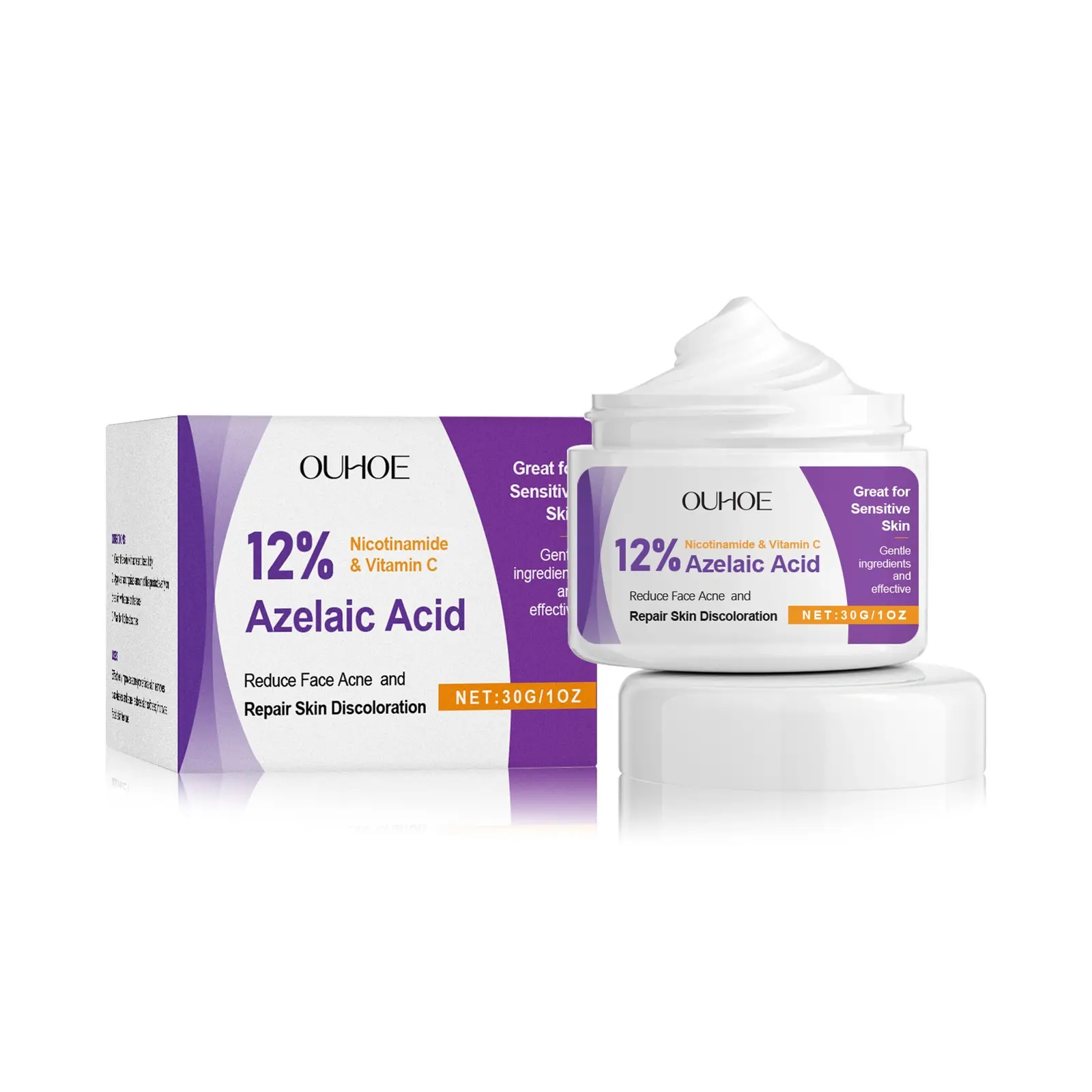 OUHOE Acne Treatment Cream, Niacinamide Hydrating Facial Repair Cream, Moisturizing Formula, Remove Blackheads & Blemishes, Oil Control Balance, Improving rough texture, Brightening for Sensitive Acne Prone Skin