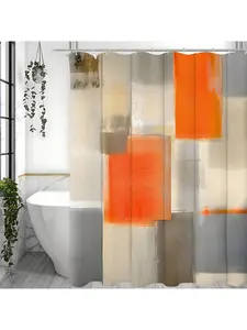 1pc Vibrant Plaid Waterproof Shower Curtain - Durable Polyester Material, Machine Washable, 12 Hooks Included, Artsy Design For Bathroom Decor And Window Covering, Water-Resistant And Easy To Clean