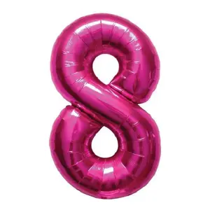 34 In. Pink Number 8 Balloon