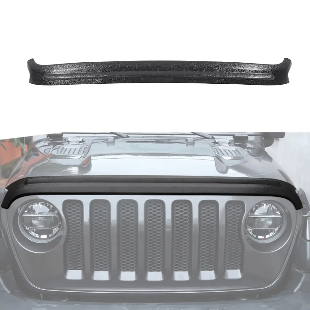 High-Quality ABS Hood Guard for 2018+ Jeep Wrangler JL/JT Series, 1x Exterior Engine Hood Stone Guard Deflector Bug Shield Plate Cover, UV Resistant, Engine Protection, Layered Coating, Pre-Cut Perfect Fit, 1-Year Warranty, 136x18x7cm