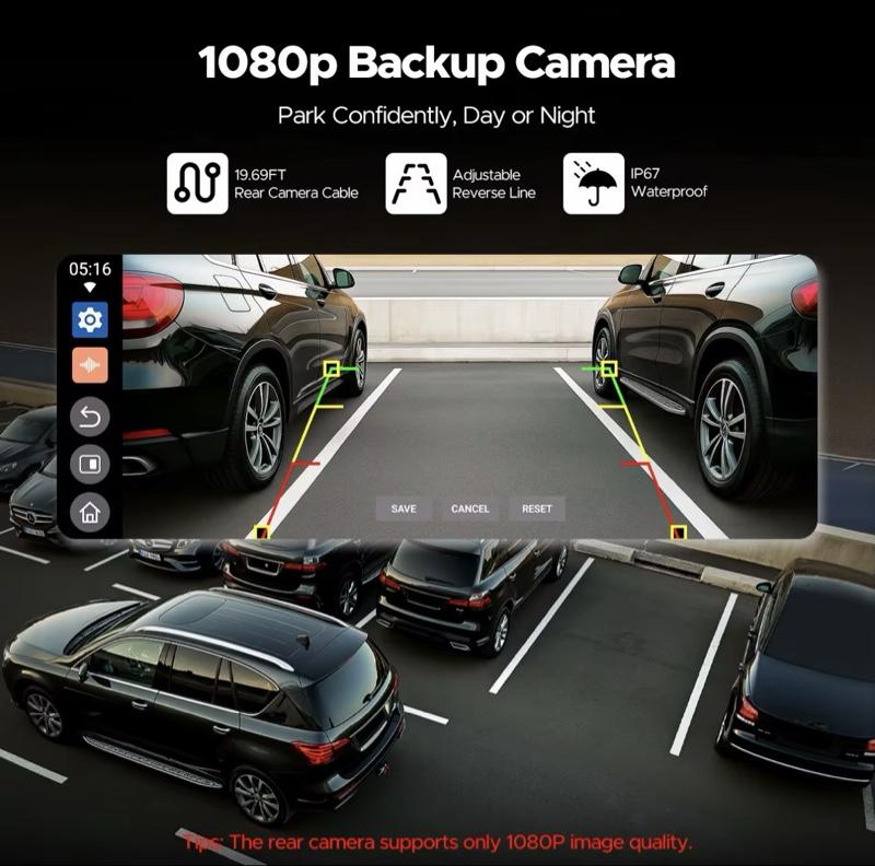 11'' Wireless Carplay Screen for Car Built-in Net-Flix YouTube Apps, Portable Touchscreen Car Stereo with Android Auto, Backup Camera, OTA Updates, Bluetooth, Voice Control, GPS Navigation,FM