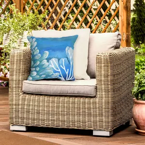 Lush Decor VISIONS III Indoor/Outdoor Handmade Pillow - Contemporary Graphic Casual Beach Accent  (Reef)