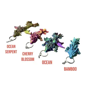 3D Printed Baby Dragon keychains - Cute Articulated Dragons, Dragon Tadling Keychains, Rainbow Colors Available dino keychain