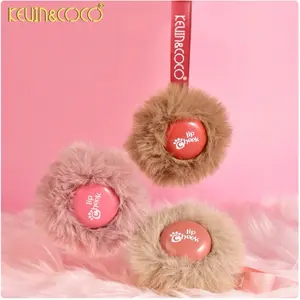 KELIN&COCO PUDDING LIP CHEEK BALM - Soft Fuzzy Design with Red & Pink Accents for Lip Cheek Care