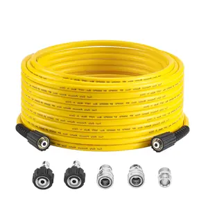 Tool Daily Pressure Washer Hose 50 FT X 1/4", Power Washer Replacement Extension Hose with M22 14mm Fitting, Kink Resistant,3/8" Quick Connect Kit For Gas & Electric Pressure Washer, 3600 PSI