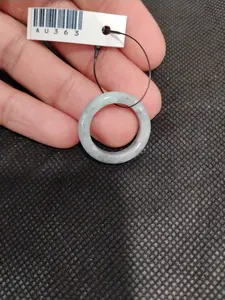 Natural Grade A Jadeite Jade Ring | Authentic Burmese Jade Band | Silver Grey w/ Hint of Green| Size US 6