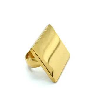 Square Ring Stainless Steel Vacuum Gold Plated Square Ring Stainless Steel Vacuum Gold Plated