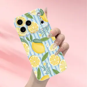 Phone Case - New Frosted Anti-Drop And Anti-Scratch Mobile Phone Case with Unique Fresh Lemon Print Pattern for Iphone 17 16 15 14 13 12 11 X 8 7 SE Series (Suitable As Holiday Gifts, Birthday Presents for Friends And Relatives)
