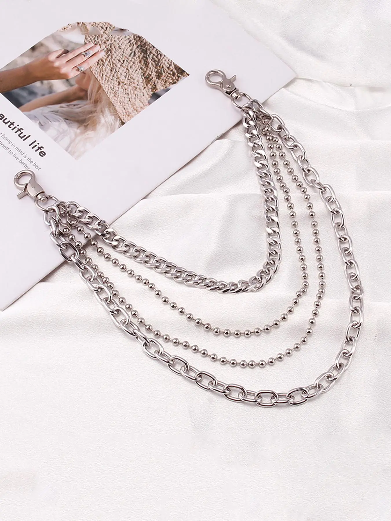 Punk Style Multi-layer Pants Chain, Bling Chain, Fashionable Stainless Steel Pants Chain for Men & Women, Trendy All-match & Exquisite Clothes Accessories for Birthday Gift