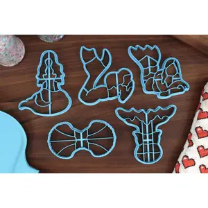 Mystical Mermaids Cookie Cutters - Lounging Mermaid, Body Outline, Mermaids Tail, Seashell Bra, Sea Siren Sitting
