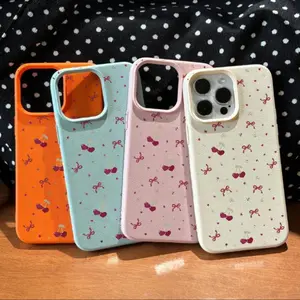 Bow Pattern Phone Case, Cute Phone Protective Cover, Phone Accessory Compatible with iPhone 11 12 13 14 15 Pro Max