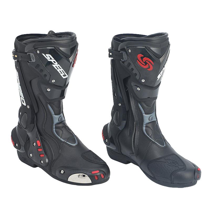 Four-season motorcycle riding boots, high-top with anti-collision ankle protection, wear-resistant and non-slip off-road racing boots, unisex riding gear