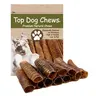 Top Dog Natural Grass-Fed Beef Trachea Chews - 6 in, 10-Pack Long-Lasting Dental Fresh-Breath Chews for Small-Medium Dogs, Chemical-Free, Low-Fat, Hormone-Free, No Preservatives, Glucosamine-Rich