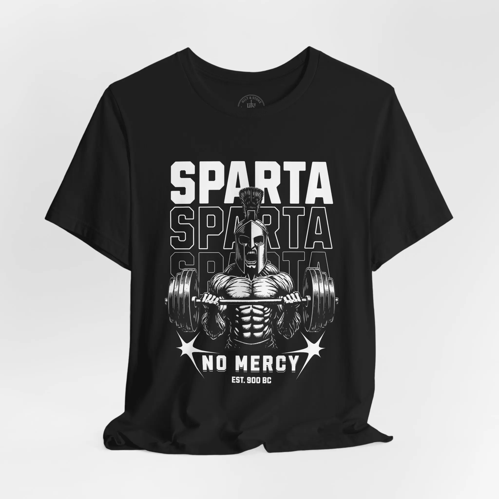 Men's Short-Sleeve Sparta No Mercy Gym Workout T-Shirt, Menswear Activewear Top