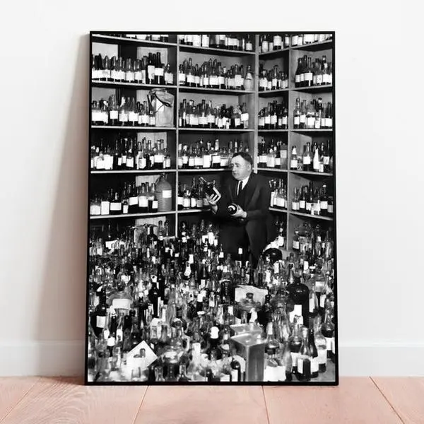 American Alcohol Prohibition Print, 1920s, Black and White Vintage Photo, Bar Cart Print, Cocktail Wall Art, Liquor Poster No Frame