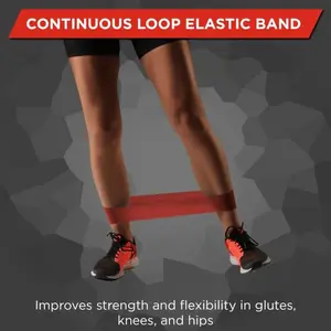 THERABAND Resistance Band Loops, Professional Latex Mini Band for At-Home Exercise & Lower Body Pilates, Crossfit, Yoga, Stretching, Physical Therapy, Strength Training without Weights 18 Inch