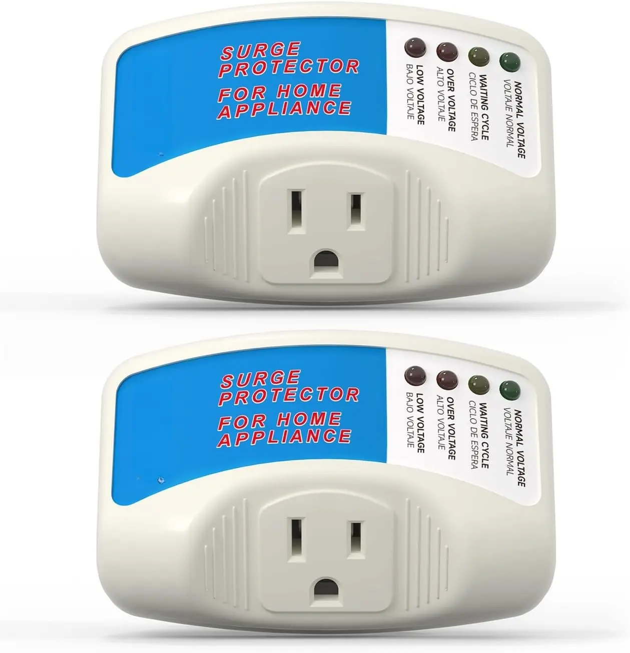 2-Pack Single Outlet Surge Protector Plug-in with 3 Min Delay, Wall Mount Power Suppressor for TV/PC, 15A, 125V, 1875W Multi-Function Appliance Protector