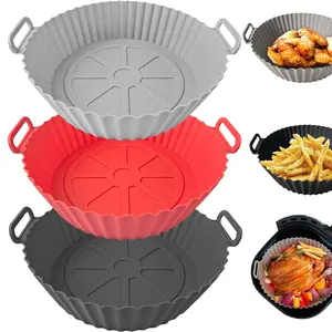 2-Pack Air Fryer Silicone Liners, Air Fryer Accessories, for 3 to 5 Qt Air Fryers, BPA Free Non Stick Heat Resistant Mats, Easy Clean Reusable Dishwasher Safe