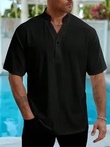 COOFANDY Men's Summer Guayabera Shirt, Lightweight Breathable Fabric for Vacation, Short Sleeve Casual Style for Outdoor Activities