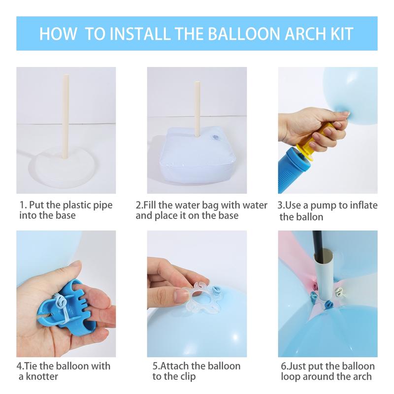Balloon Arch Kit 9FT Height & 10FT Width Adjustable Stand with Glass Fiber Poles PVC Base Water Bags Pump Clips Knotter Ropes for Wedding Baby Shower Gender Reveal Graduation Birthday Decorations