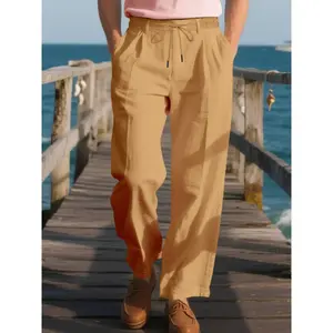 Men's summer linen pants, lightweight and loose design, classic and comfortable, fashionable and breathable, suitable for summer wearRAIMENTRY